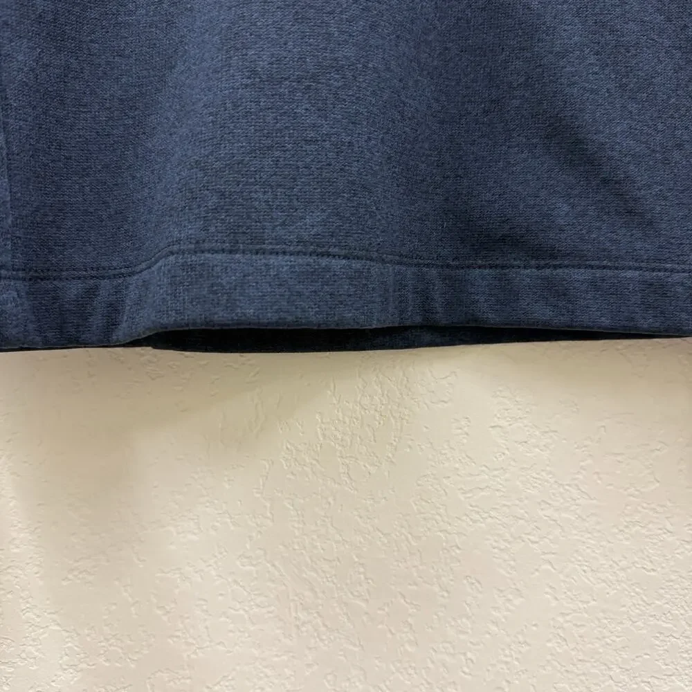 The North Face Mens L Navy Heather 1/2 Zip Fleece Lined Pullover Sweater FA16